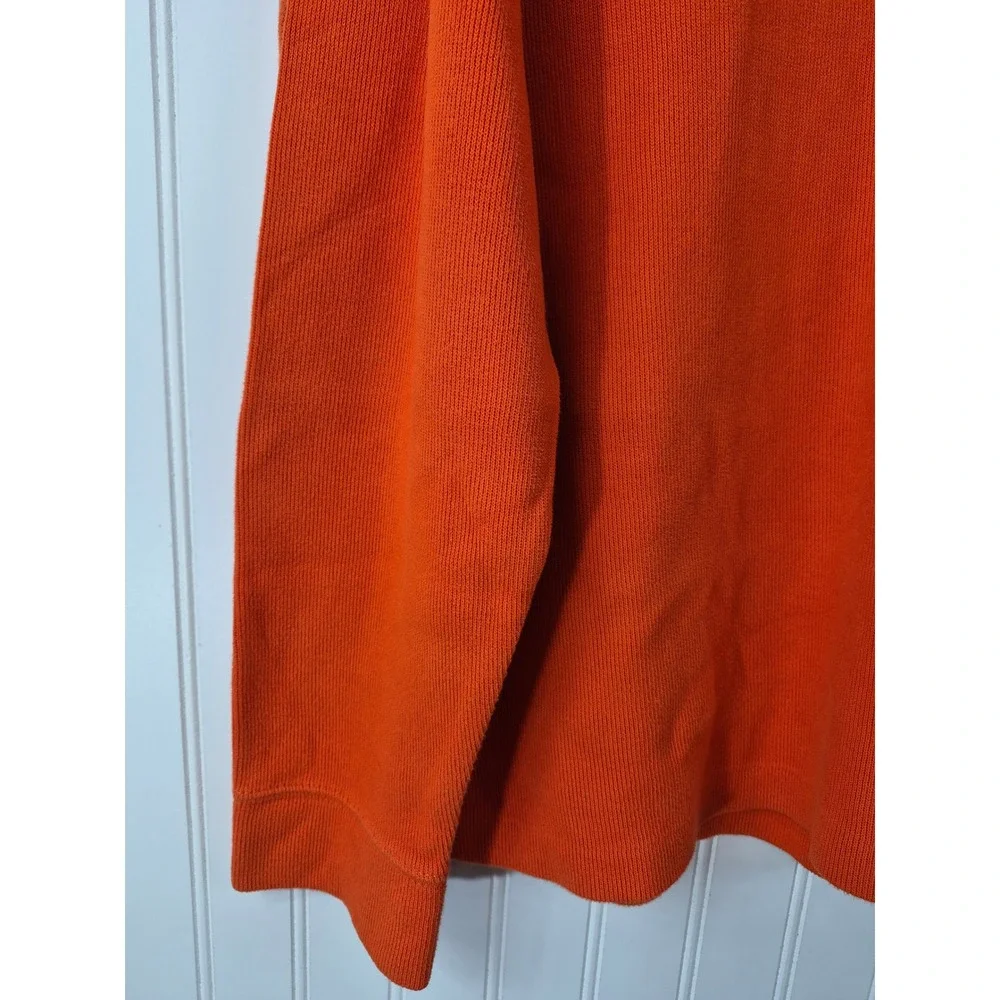 Polo Ralph Lauren Mens Orange 100% Cotton 1/4 Zip Pullover Sweater Large Preppy